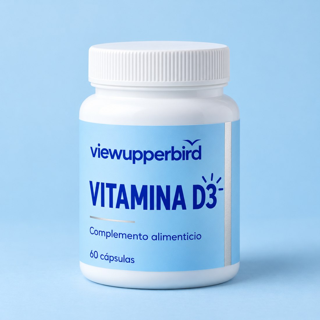 Bote de Vitamina D3, complemento alimenticio, 60 cápsulas